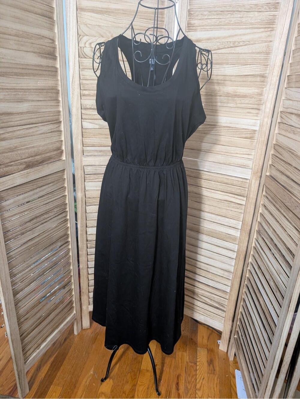 NWT GAP Summer Dress Size Small Black Casual Midi Back Keyhole Orig‎ 59.95